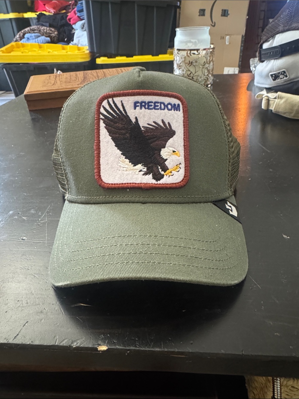 Goorin Bros “Freedom” Eagle Olive Green Trucker Hat